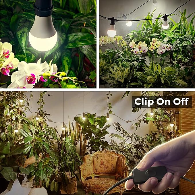 Briignite Hanging Grow Light, 3 Grow Light Bulbs with 8.86ft Power Cord, Replaceable Bulbs E26 Base, Linkable Hanging Plant Light, LED Full Spectrum Grow Lights for Indoor Plants 300W Equivalent