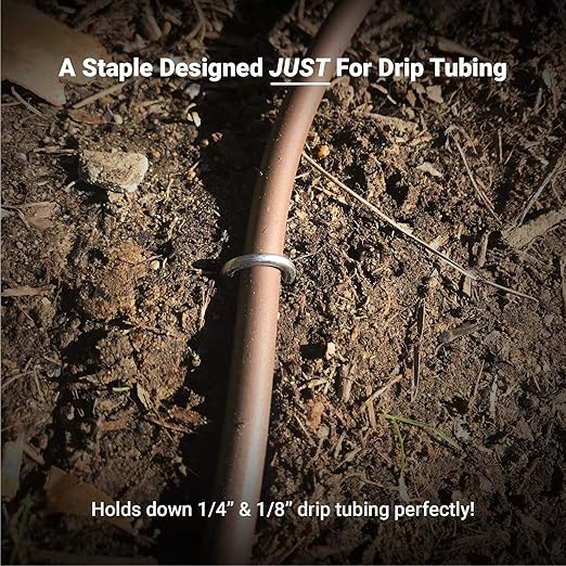 Sandbaggy DRIP TUBING Stakes Landscape Staples | 5 inch Length | Drip Anchors | Landscape Pins | Lawn Nails | Garden Stakes | Designed to Hold Drip Tubing Up to 1/4" Diameter | Pack of 100