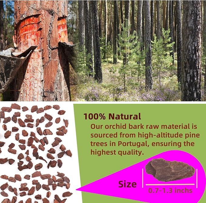 9qt Orchid Bark Horticultural Grade- Ideal for Phalaenopsis, Epiphytic Orchids and Other Plants Potting, Repotting, Root Development Water Retention