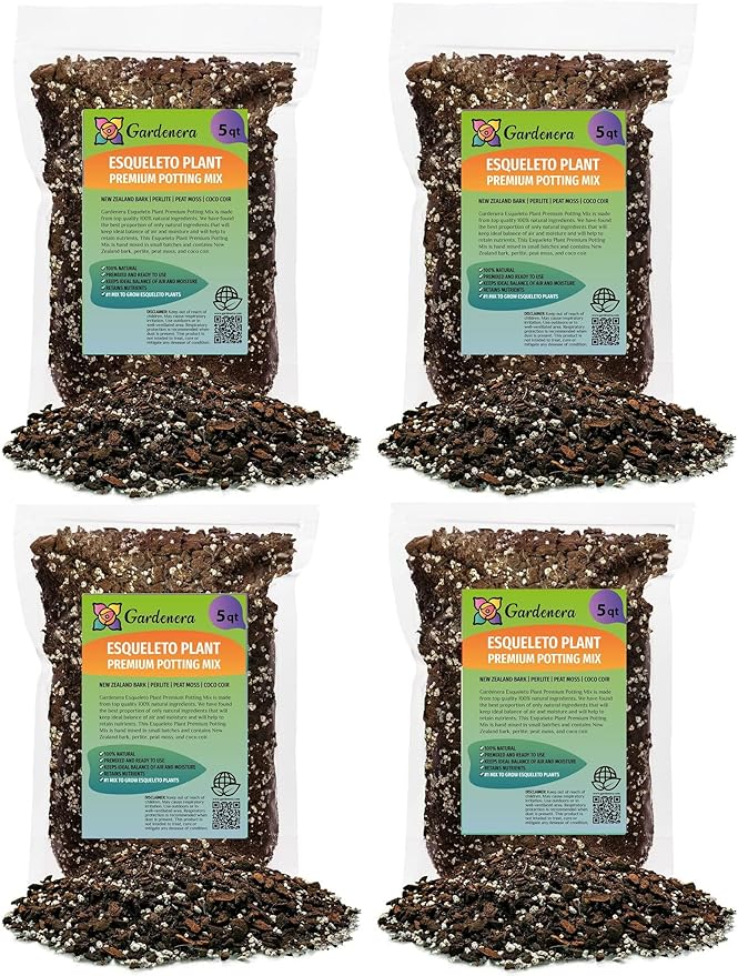 Monstera Esqueleto Soil Mix - Trusted by Experts for Strong and Healthy Plants - 20 Quart (4 Bags of 5 Quart)