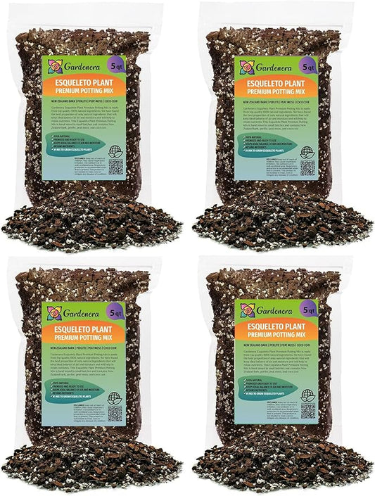 Monstera Esqueleto Soil Mix - Trusted by Experts for Strong and Healthy Plants - 20 Quart (4 Bags of 5 Quart)