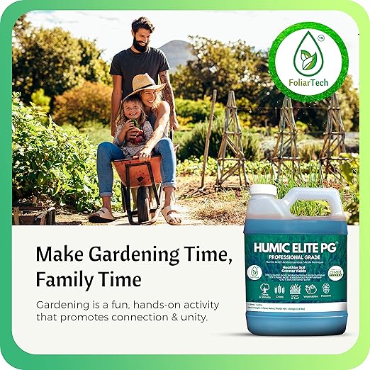 Humic Acid Organic Lawn Fertilizer - Fulvic Humic Mineral Blend for Trees, Shrubs, Ornamentals, Vegetables & Crops - FoliarTech, 2.6 Gallons
