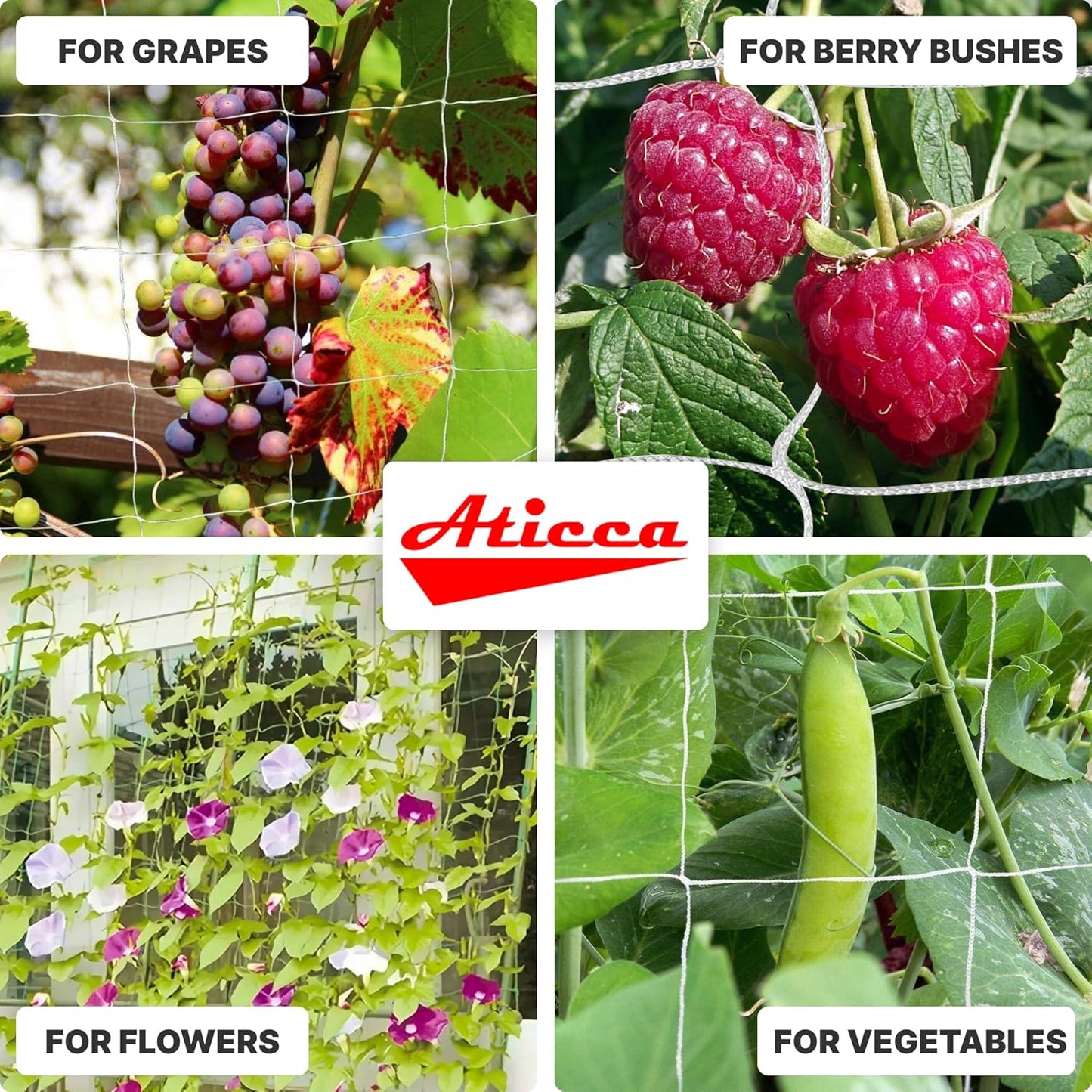 Trellis Netting 5 x 750 ft Heavy Duty Polyester Plant Support Netting White - 6 Inch Garden Rope Trellis on Roll - Mesh Twine for Growing Vine Climbing Plants, Flowers, Peas, and Tomatoes.