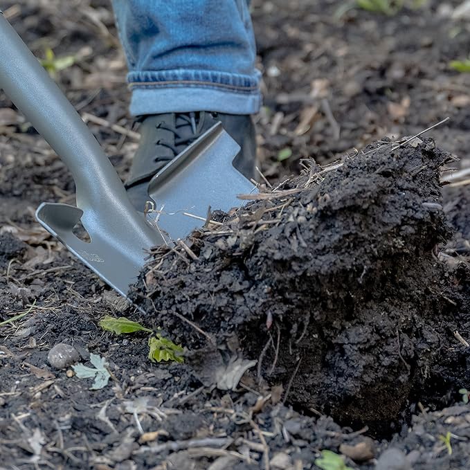 Radius Garden 25211 Pro-Lite Carbon Steel Shovel, Red