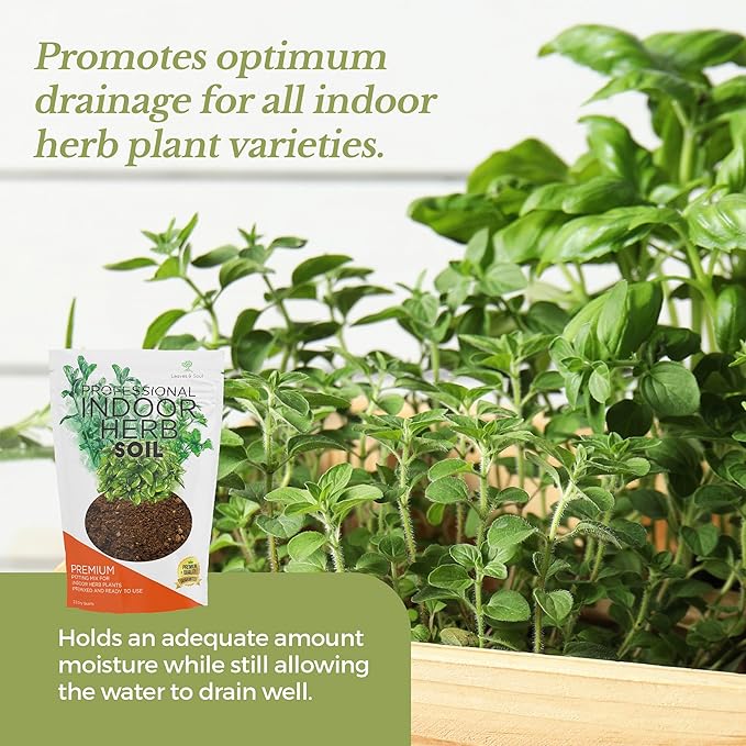 Professional Indoor Herb Plant Soil | Large 2.2 Quarts Ready to Use for Kitchen Herbs, Gardens, Cooking Herbs | Peat Moss, Coco Coir, Perlite, Dolomite | Made in USA