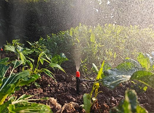 Adjustable Drip Irrigation Spray Emitters: Stake Irrigation Misting Drippers with Lock Barbed for 1/4 inch Tubing Drip Irrigation Parts for Garden Watering System (30PK)