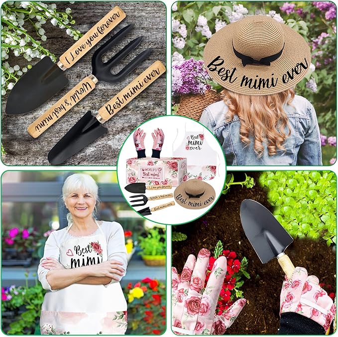 Mimi Gifts,Mimi Birthday Gifts,Mimi Gardening Gifts for Women Garden Tools Kit Outdoor Horticulture Starter Birthday for Mimi/Grandma Plant Lover