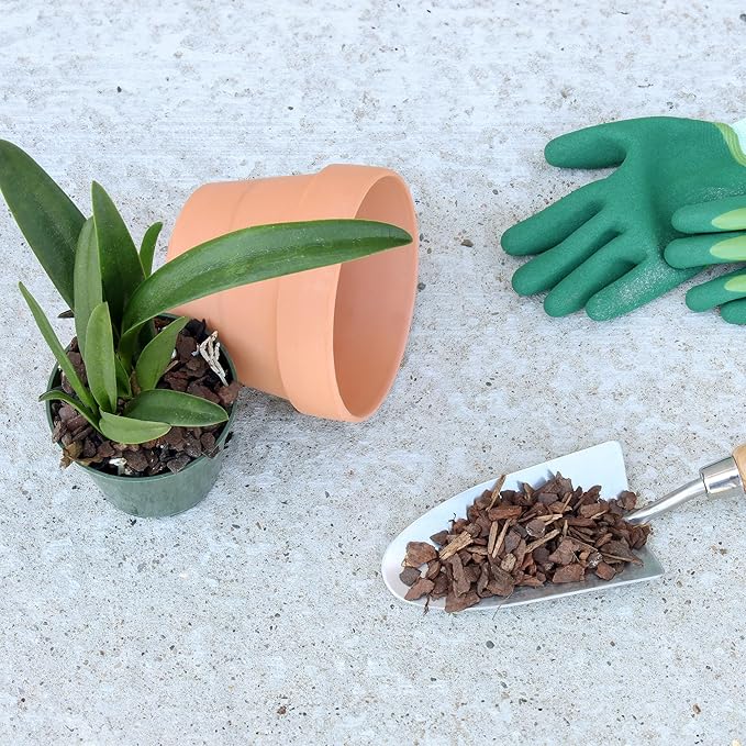 100% Organic Orchid Potting Bark (8 Quarts), All-Natural USA-Sourced Pine Bark Orchid Mix Additive