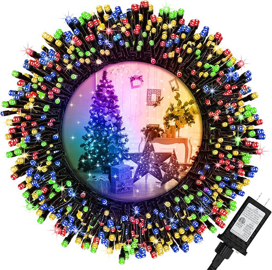 Christmas Lights,200 LED 72FT Outdoor/Indoor Christmas Lights Plug in with 8 Modes & Timer & Memory Function, Waterproof Christmas Lights Outdoor for Holiday Party Christmas Tree Deco