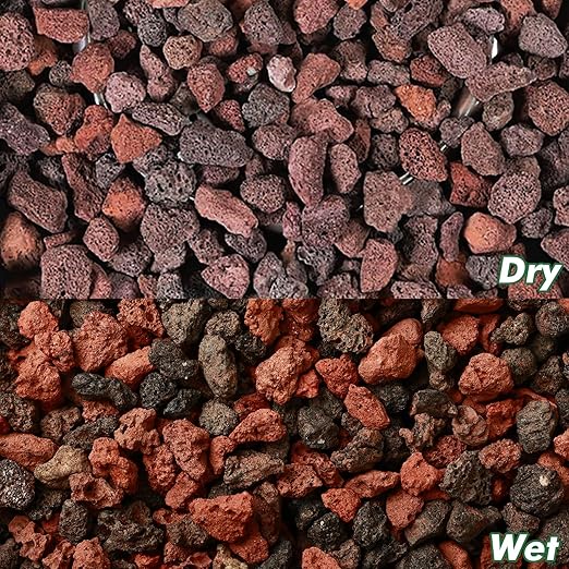 11 Pounds Mix Lava Rocks, 5-8 mm Red and Black Lava Rocks for Plants, Bonsai Rocks Horticultural Grit Soil Cover Gravel for Succulents and Hydroponics, Fairy Gardening, Top Dressing, Plant Drainage