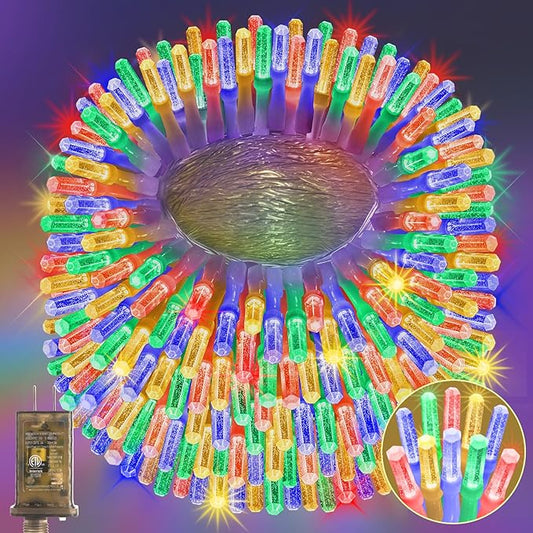 Heceltt 1600 LED 630 FT String Lights Outdoor, 8 Modes Christmas Lights Plug in, IP44 Waterproof Led String Lights with Timer and Memory for Christmas Holiday Wedding Decorations (Multicolor)