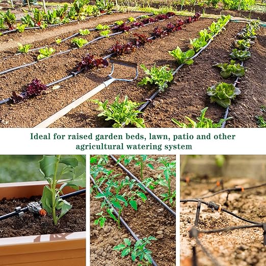 1/4 Inch Drip Irrigation Fittings Kit：200 Pieces Drip Irrigation Parts with Sharp End for 1/4" Drip Tubing Barbed Connectors for Home Garden 85 Couplings 60 Tees 20 Elbows 25 Plugs 10 Crosses