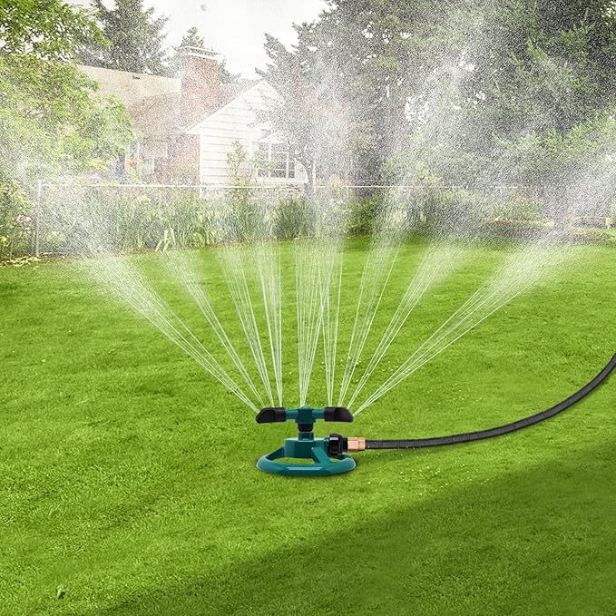 2Pcs Sprinklers for Yard, Automatic 360° Rotating Lawn Sprinkler, Garden Water Sprinklers for Lawn, Large Area Coverage Lawn Irrigation System, Yard Sprinklers for Lawns and Gardens Plant