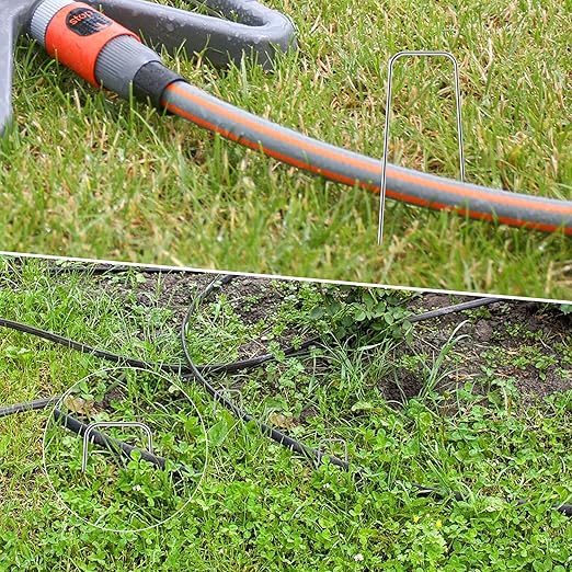 100 Pack Heavy Duty Garden Stakes, 6 Inch Galvanized Landscape Staples, Ground Stakes, for Landscaping Securing Weed Barrier Fabric, Irrigation Tubing, Holding Fence, Tarpaulin