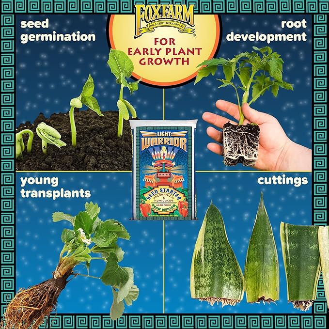 FoxFarm Light Warrior Seed Starter Growing Medium, 1cu ft (Pack of 3) - Beneficial for Seed Germination and Root Development, Indoor/Outdoor Cultivation - Ideal Nutrition for Plant Seedlings