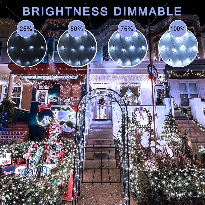 JMEXSUSS 360 LED Net Christmas Lights Outdoor Waterproof, Connectable 12ft x 5ft, 8 Modes with Remote