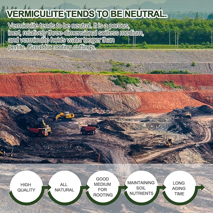 25QT Horticultural Vermiculite Bulk, Organic Vermiculite for Plants, Course Grade Vermiculite for Gardening, for houseplants, for Mushrooms, to Maintain Soil Moisture and Plant Growth(2-4mm)