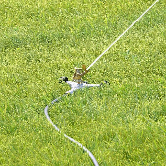 Melnor 65068-AMZ Pulsating Sprinkler QuickConnect Product Adapter Set, Amazon Bundle, Metal Wheeled Base