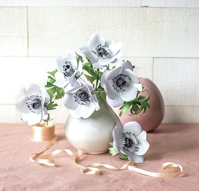 Lia Griffith Frosted Paper Blooms Anemone Flowers, 6" x 6.5", Assorted Colors 21 Pages