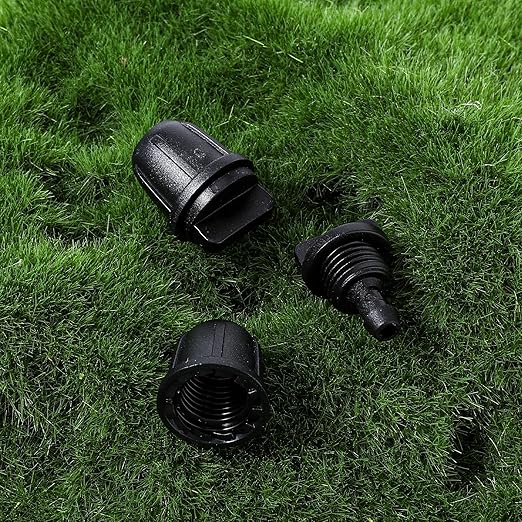20 Pack 1/4 Inch Drip Irrigation Hose End Plug Fittings, Drip Tubing End Closure Cap, End Plugs for DripTubing Connectors, Lock Barbed End Cap Connectors for Garden Landscape System