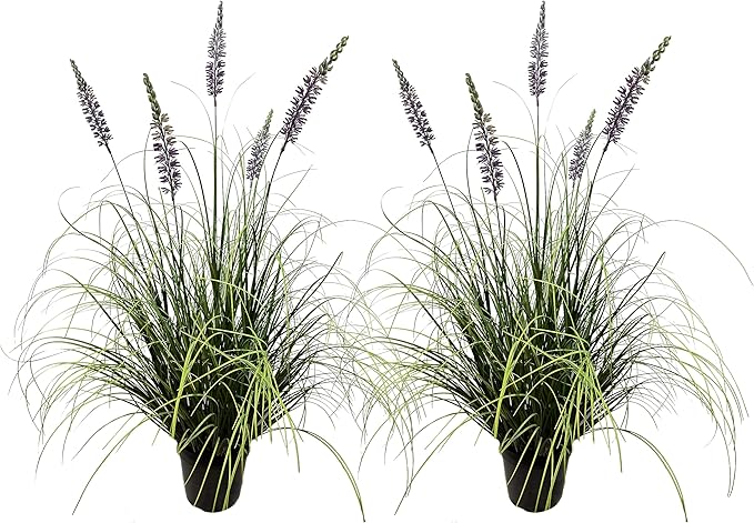 Artificial Plant 35in(2pack) Tall Artificial Lavender Plant,Faux Plants Indoor Home Decorative Artificial Plants & Flowers in Pot Fake Plant, House Plant Indoor