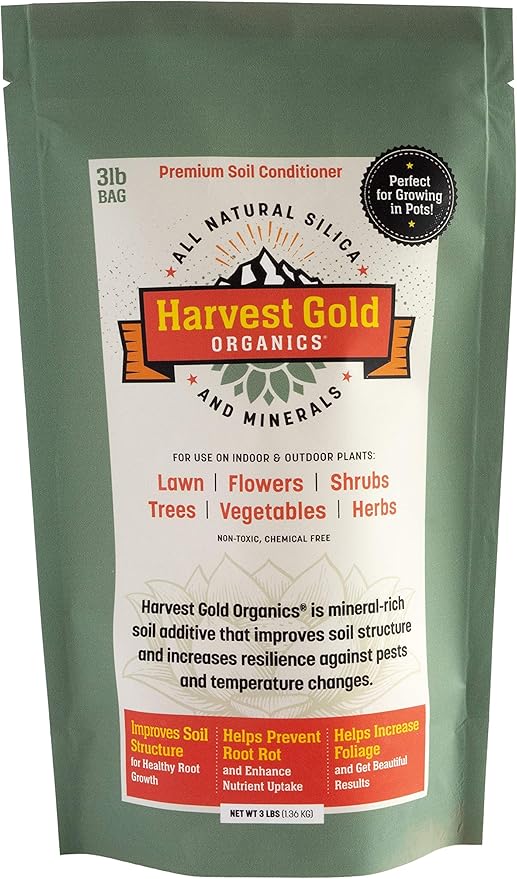 Organic Soil Conditioner, Natural Soil Amendment for Houseplants, Flowers, Lawns, Gardens and Trees, Provides Natural Silica and Micronutrients for Plants (3 Pound Bag)