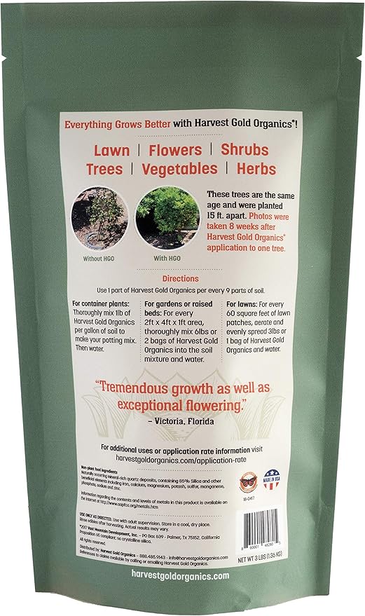 Organic Soil Conditioner, Natural Soil Amendment for Houseplants, Flowers, Lawns, Gardens and Trees, Provides Natural Silica and Micronutrients for Plants (3 Pound Bag)