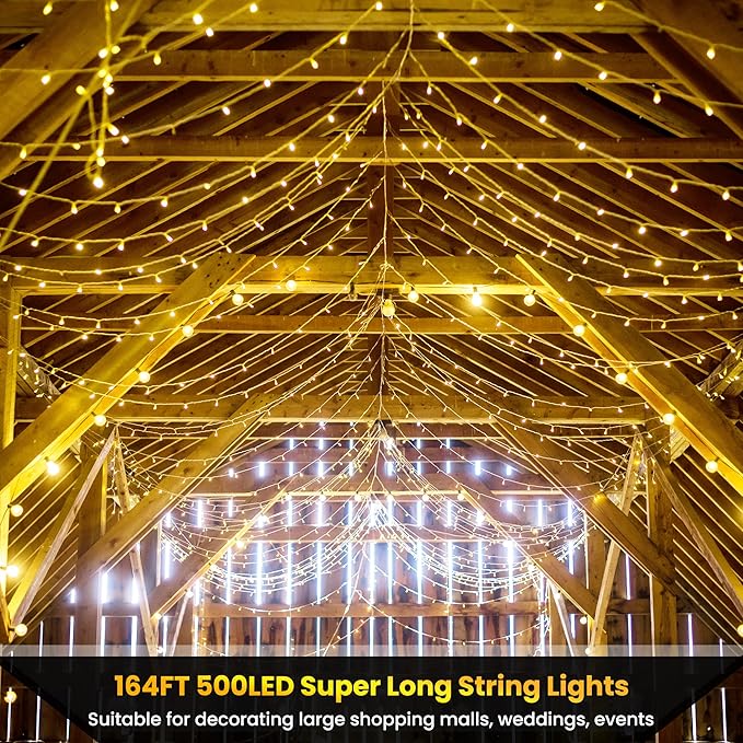 Color Changing Christmas Lights, 175ft 500 LED Warm White & Multicolor Christmas String Lights with Remote, 11 Modes Christmas Twinkle Lights Waterproof for Christmas Party, Garden, Xmas Tree Decor