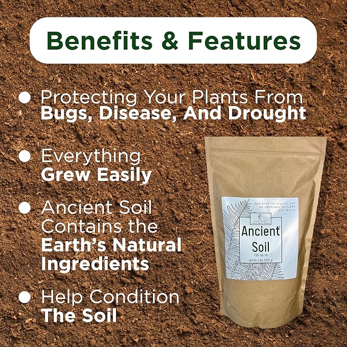 Elm Dirt Premium Ancient Soil for All Plants - Organic Plant Soil for Outdoor Plants & Indoor Plant Soil | Garden Soil for Plant Nutrients Growth & Protect your Plants Bugs - Roots Organic Soil (6lbs)