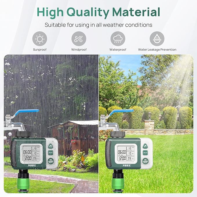 Digital Sprinkler Timer for Garden Hose Watering, Battery Powered Hose Timer with Rain Delay, Manual, Automatic Watering System, Outdoor Programmable Water Timer Irrigation Timer for Lawn Yard