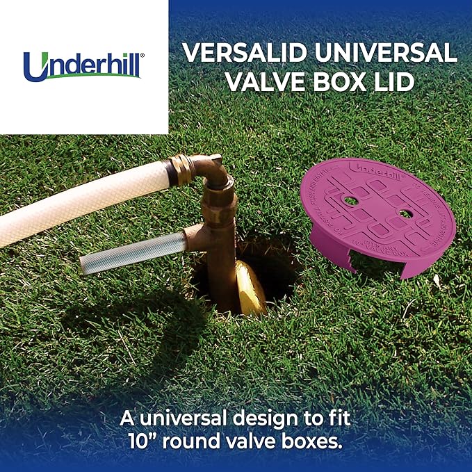 Underhill Sprinkler Valve Round Box Lid, VersaLid 10 Inch Universal, Cover for Automatic Irrigation System, Purple, VL-10P-4, 4 Pack