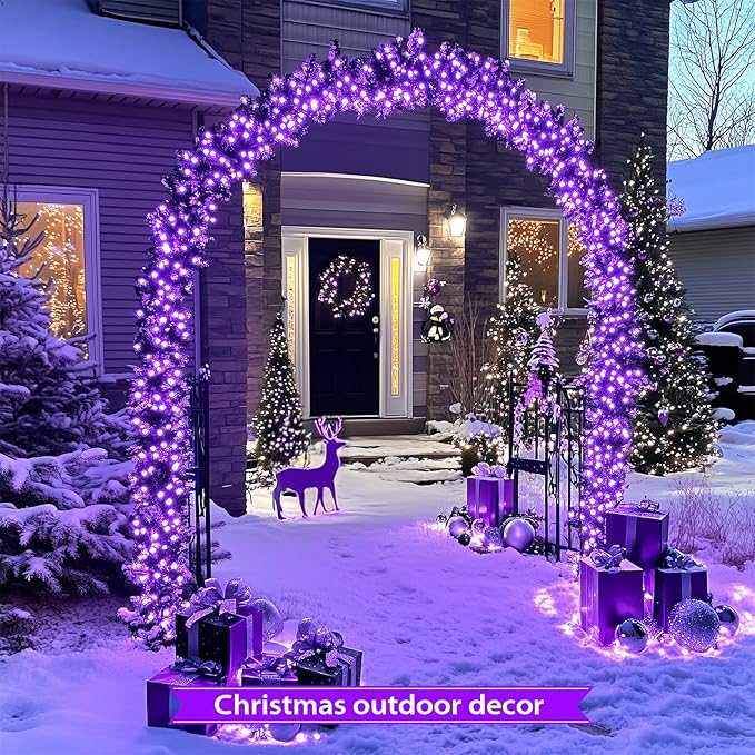 JMEXSUSS 250 LED Halloween String Lights, 91.5ft Purple Halloween Lights Outdoor Waterproof, 8 Lighting Modes Connectable Christmas Tree Lights for Yard Patio Party Holiday Decorations