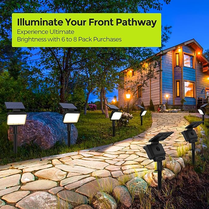 Solar Spot Lights Outdoor Waterproof for Flag, Tree, House, Garden, Yard, Landscape Spotlights for Accent Uplighting Halloween Christmas Decorations-1 Pack