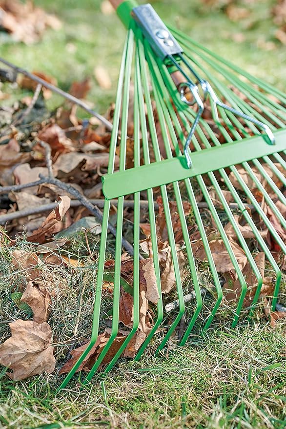 AMES 20201033 Steel Tine Leaf Rake with Hardwood/Steel Handle, 22 Tines