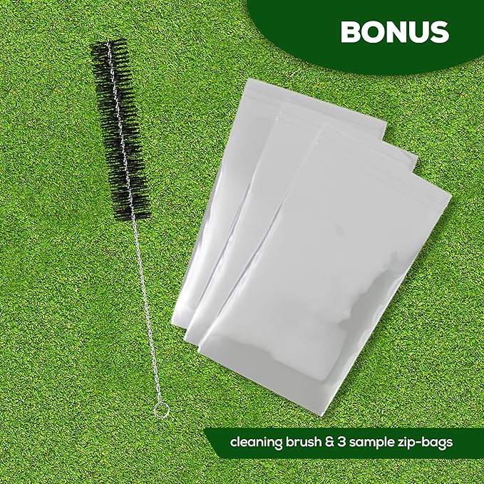 SturdyShape Soil Probe Sampler Test Kit 12in. The Core Sampling Tool Comes with 5Bags, 1Brush, 5Labels.