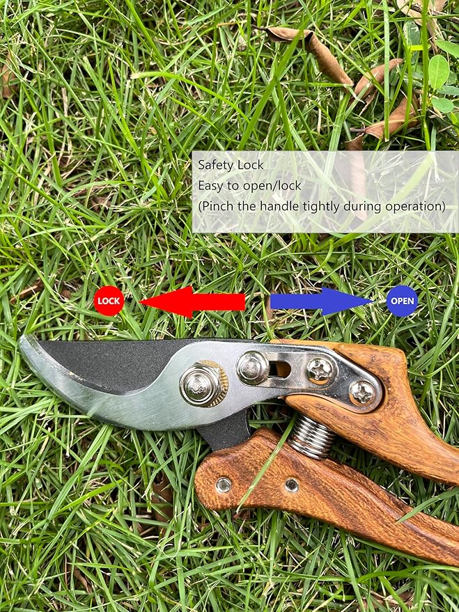 Garden Shears, Japanese Floral branch cutters, Snips for Gardening, Flower scissors Florist clippers, Hand Held Pruners for Gardening Heavy Duty, Pruning shears for garden (Wood Black)