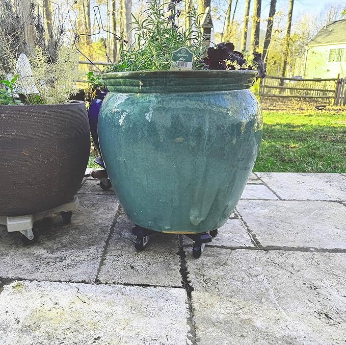 Bosmere S12410 Down Under Plant Caddie with Wheels 12" - 350lb Capacity, Black