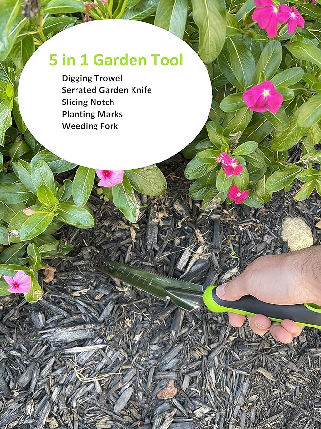 Garden Guru Hand Weeder Trowel with Ergonomic Handle – Stainless Steel Weeding & Digging Knife – Rust Resistant - Perfect for Weeding, Transplanting, Digging, Pruning, Cutting