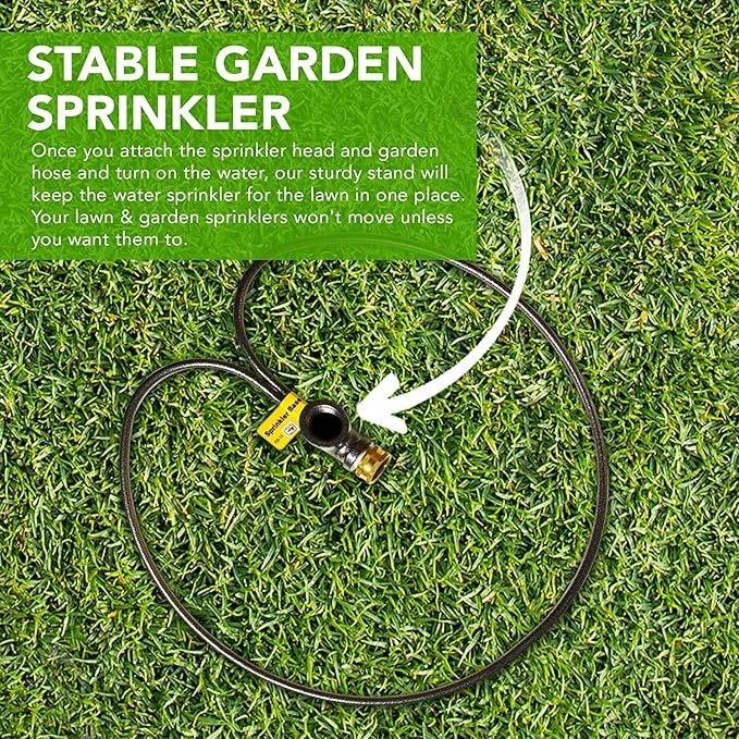 Yard Butler Ring Base Sprinkler Stand - Durable Gardening Supplies for Lawn Care - Sturdy Design for Sprinkler Stability - Water Lawn & Garden Evenly - 3/4" Head