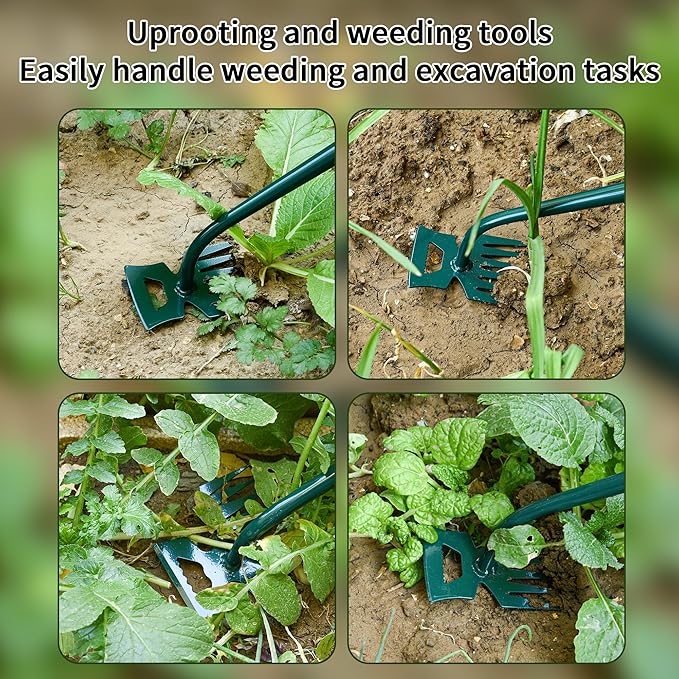 Weeding Artifact Uprooting Weeding Tool Kit 2 Pack 6 Teeth 11 Teeth Weed Pulling Tool Portable Manual Weeder Puller for Vegetable Gardening Backyard Farm Planting Weeding