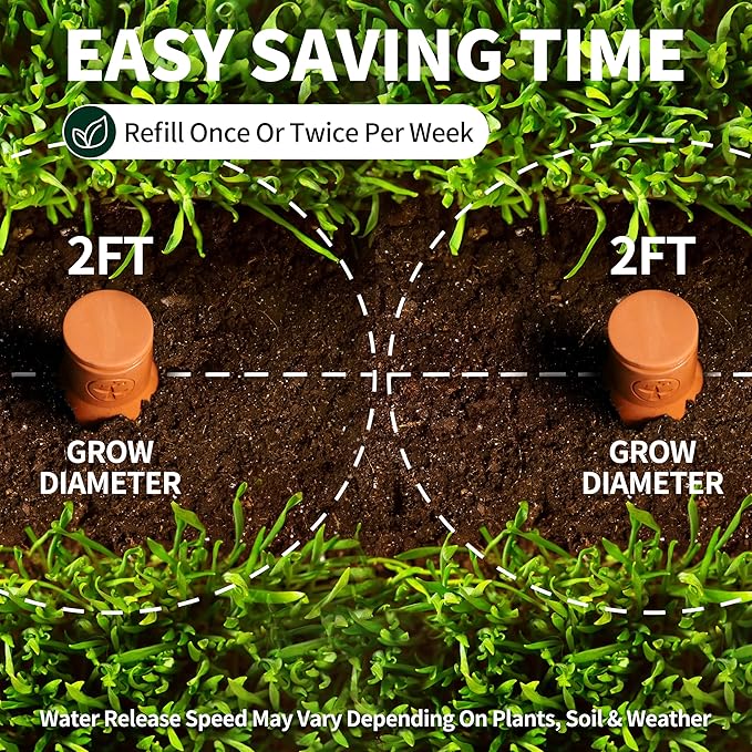 16 oz Olla Plant Watering Globes Pots, Slow Release Self Watering Planter Insert Devices, Indoor | Outdoor Terracotta Watering Spikes, Automatic Plant Waterer Drip Irrigation System, 2 Pack