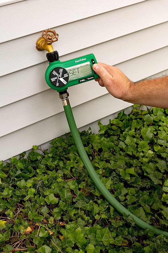 Rain Bird Digital Hose Timer, Drip Irrigation Tubing Adapter and Accessories Bundle