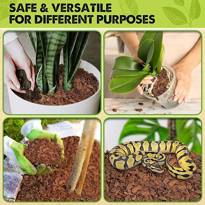 DUSPRO RECYCLE Orchid Bark Bulk, Fine Orchid Bark for Plants, Optimal Texture Bark for Orchids, Ideal Wood Chips for Plants, Plant Bark for Potting, Bark Soil for Plants (2qt, Standard Bark)