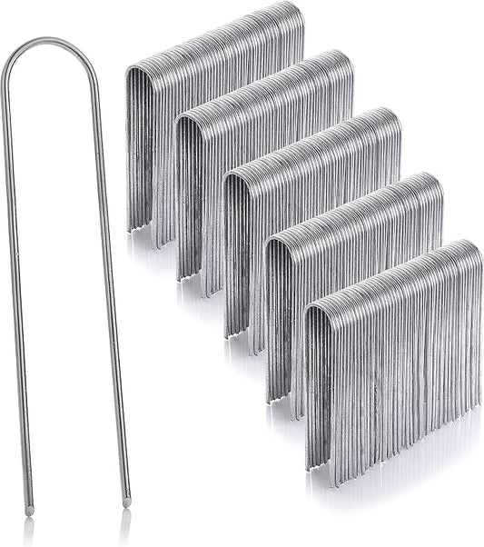 50-Pack Anti-Rust 6 Inch 11 Gauge Round-Top Heavy-Duty U-Shaped Garden Securing Stakes/Spikes/Pins/Pegs - Hot Dipped Galvanized Sod Staples for Anchoring Landscape Fabric