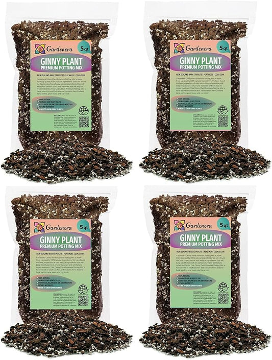 Monstera Ginny Soil Mix - Trusted by Experts for Strong and Healthy Plants - 20 Quart (4 Bags of 5 Quart)