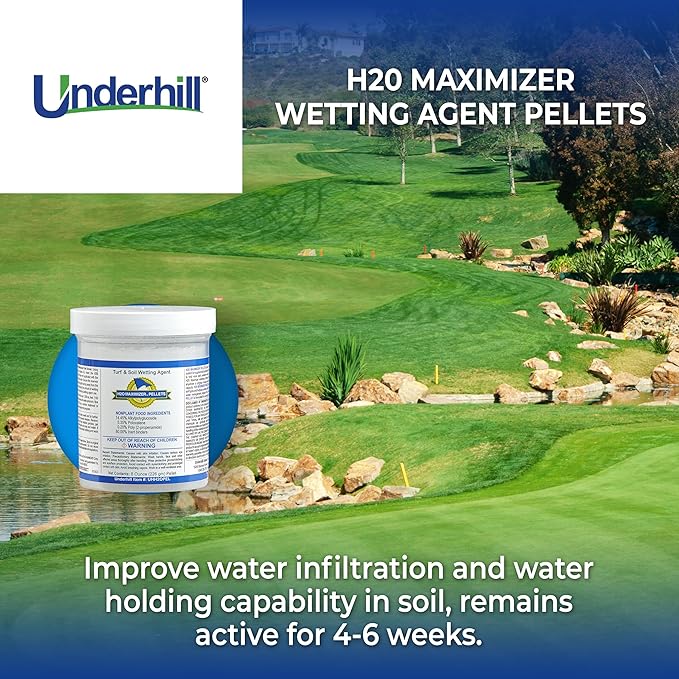 Underhill UHH20PEL H20 Maximizer Ultra Holding Wetting Agent Pellets Soil Surfactant for Lawn, Garden, Turf Grass, Golf Greens, 1 Tablet