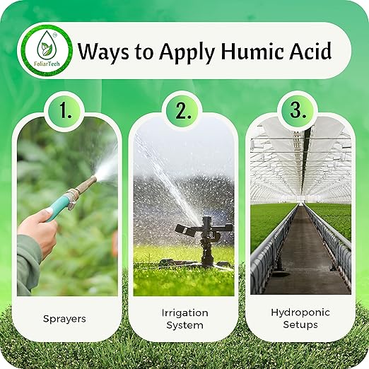 Humic Acid Organic Lawn Fertilizer - Fulvic Humic Mineral Blend for Trees, Shrubs, Ornamentals, Vegetables & Crops - Enhancer & Garden Soil Conditioner by FoliarTech, 1.1 Gallons