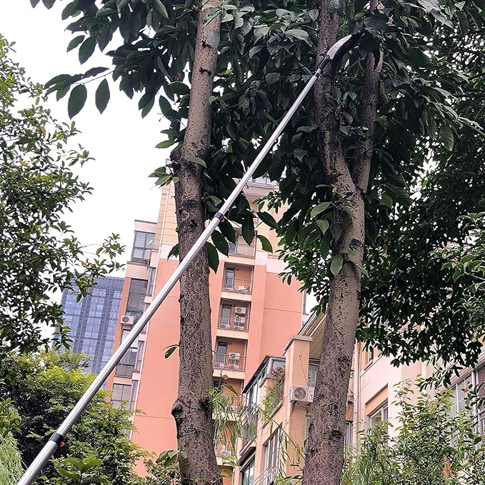 Buyplus 18FT Reach Pole Saws for Tree Trimming, Pole Saw with 3-12FT Telescoping Extension Pole, Pruning Saw with 19" 3X Detachable Saw, Non-Slip Handle, Tree Trimmer for Garden Palms Shrubs