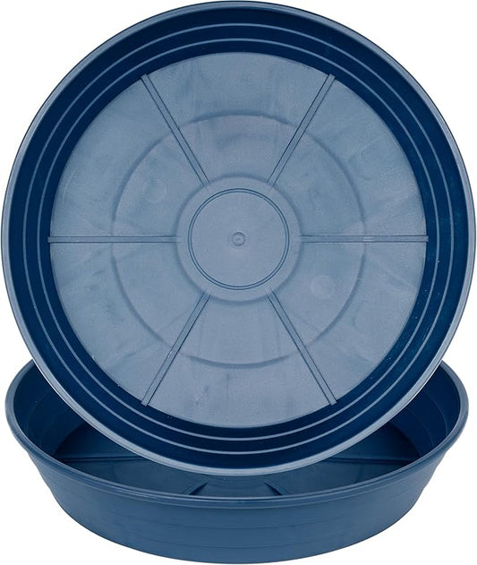 Plant Saucer 14 Inch 2 Pack 6 8 10 12 14 16 18 20 25, Plastic Plant Trays for Pots，Extra-Deep Plant Water Dray Tray, Bird Bath Bowl, Heavy Flower Plant Saucers Indoors and Outdoor No Holes