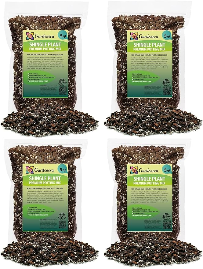 Shingle Plant Soil Mix - Trusted by Experts for Strong and Healthy Plants - 20 Quart (4 Bags of 5 Quart)